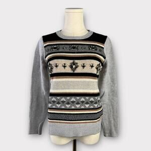 J.Crew Jeweled Fairisle Wool Sweater XS
